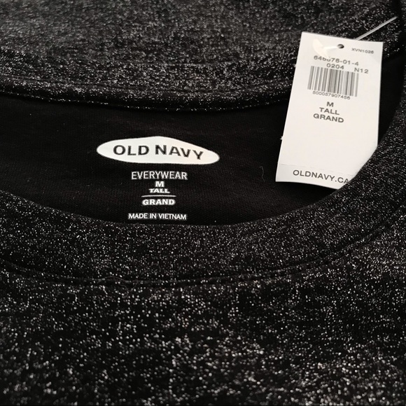 NWT Old Navy Black Shimmer Cotton T-Shirt - Picture 7 of 10